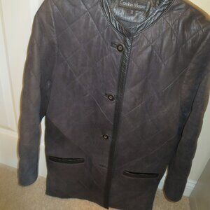 Vintage Caroline Moore Black Leather Jacket SZ 10 LAMBSKIN New Zealand